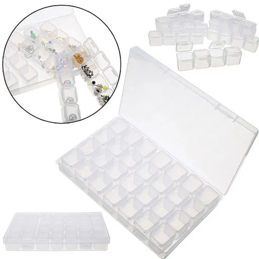 2-pack - Bead Storage 56 Compartments for Diamond Painting - Diamond Painting Transparent Transparent