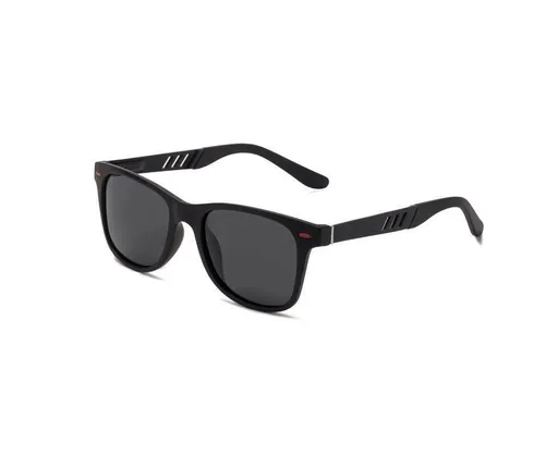 New Fashion Men Women Polarized Sunglasses Aluminum Magnesium Sring Hinged Legs TAC Lens TR Frame Driving Shades - Black Grey