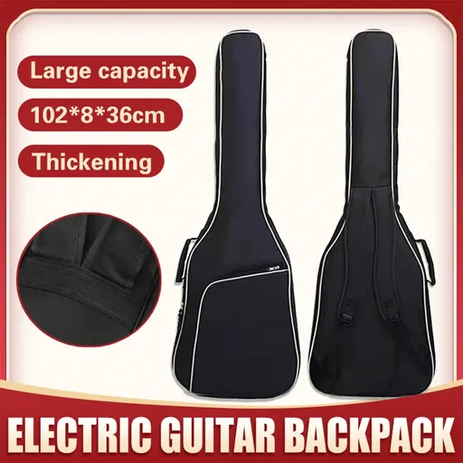 Electric Bass Guitar Bag Padded Backpack Cotton Shoulder Case Thick Protection