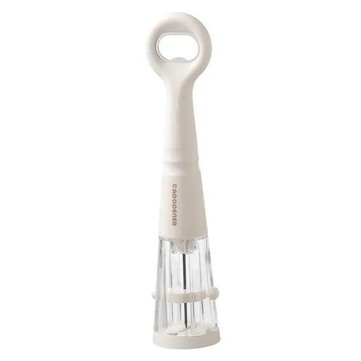 White 2 in 1 Air Pressure Wine Bottle Opener - 24cm Pneumatic Cork Remover with Detachable Foil Cutter and Built In Bottle Opener for Home Bars and Entertaining