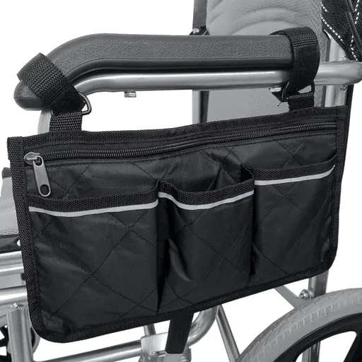 Universal Waterproof Wheelchair Armrest Storage Bag, Side Organiser for Wheelchair Child Chair and Power Chair