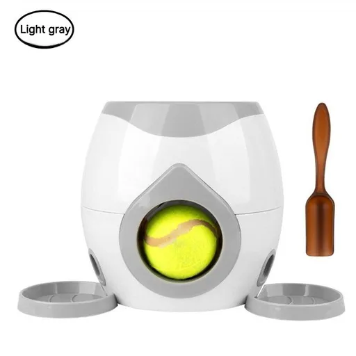 Pet Feeder with 2 Tennis Balls & 1 Spoon-Light Gray