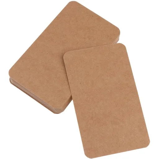 Study Cards for Note Taking and Studying Brown Kraft Paper 100 Pcs Blank DIY Greeting Cards with Vintage Kraft Paper Material, for DIY Bookmark and Outdoor Activities Recording
