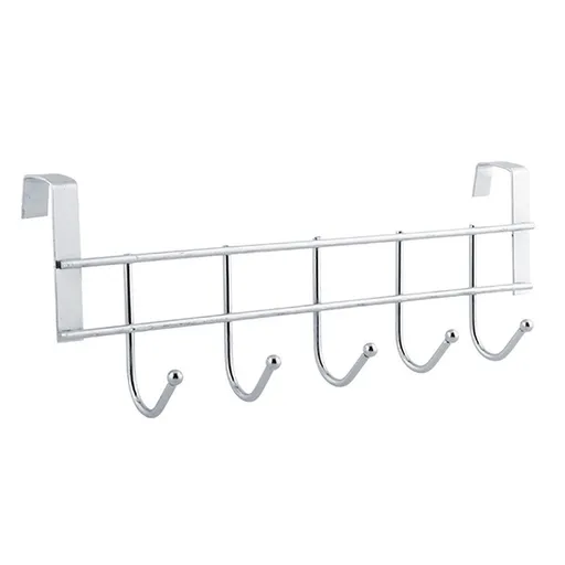 1 Piece Over The Door Hooks, Door Hanger, Over The Door Towel Rack, Door Coat Towel Hanger Door Coat Rack, No Drilling, Silver, 45 x 28 cm
