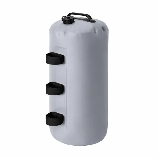 7L Gazebo Water Weight Bag Gray- Portable Refillable Canopy Leg Anchor with Carry Handle, Pole Straps and Anti Backflow Valve for Camping, Marquees and Outdoor Shelters