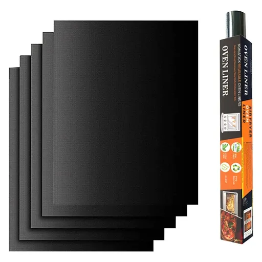 Oven Liners for Bottom of Oven, 5 Pack Non-Stick Oven Liner Mats, Large Heavy Duty Oven Mat, Reusable Heat Resistant Stovetop Air Fryer Grill Baking Mat Easy to Clean (13"x15.7")