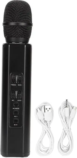 Wireless Vocal Microphone - Cordless Mic for Singing or Public Speaking (Black)