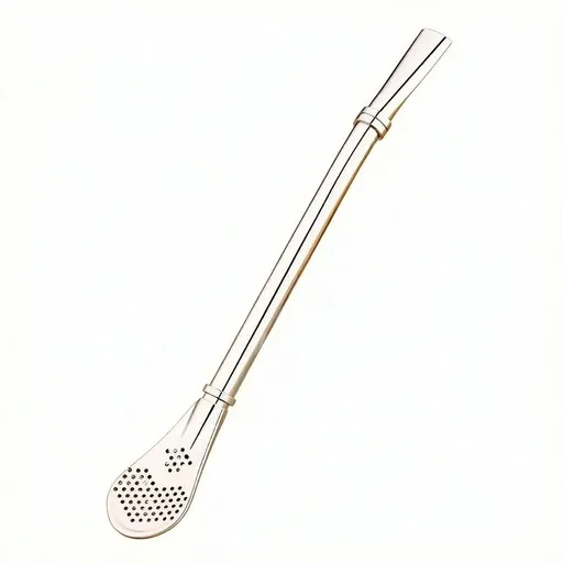 Straws Silver Steel Drinking Spoon Straws Filter 6.18in Loose Leaf Tea Infuser Barware Strainer Stirring Straws