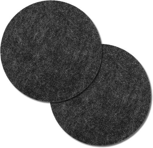 4 Pack Round Felt Drink Coasters, Absorbent Non-Slip Table Protectors for Coffee Cups, Glasses, Desks and Home Bar, Black, 10 cm