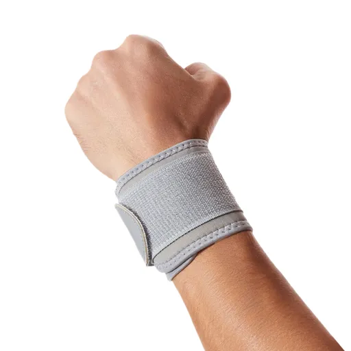 1 Pair Adjustable Compression Wrist Support Strap, Lightweight Wrist Wrap Brace for Gym, Weightlifting, CrossFit, Sports & Daily Use - Gray