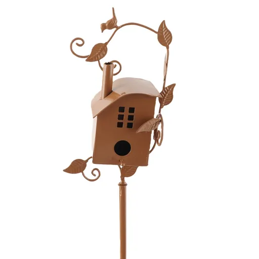Metal Bird House for Outside with Pole Garden Decorative Birdhouse Stake for Outdoor Yard Decoration
