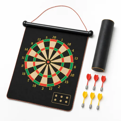 15 Inch Magnetic Dart Board Set - 46 x 38 cm, 3 mm Thick Target with 4 Darts, Compact Indoor Family Game for Home, Parties and Travel