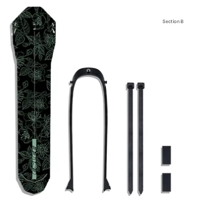 Style B Black and Green Lightweight Bicycle Rear Mudguard - Adjustable PP5 Fender for MTB, Road & Folding Bikes (NOT for V-Brakes)