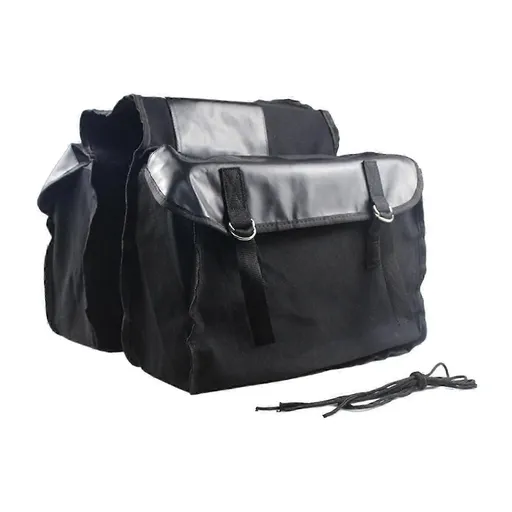 Double Side Bike Saddle Bag Cycling Bike Carrier Cargo Bag Storage Pouch Bike Trunk Bag Waterproof for Traveling Commuting - Black