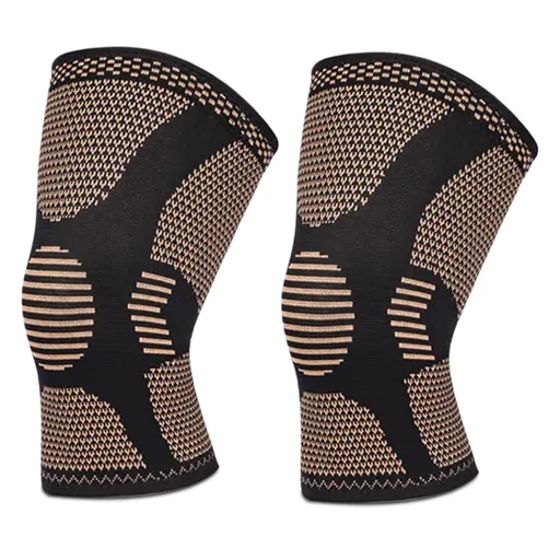 2pcs，Outdoor products: Copper fiber knee pads, copper ion knee pads, copper containing nylon knitted sports protective gear