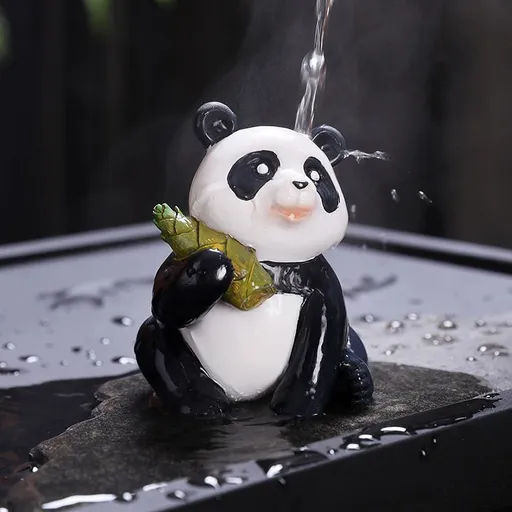 Exquisite Handmade Color-Changing Tea Pet - Panda Design - Perfect Tea Tray Accessory for Enthusiastic Tea Connoisseurs