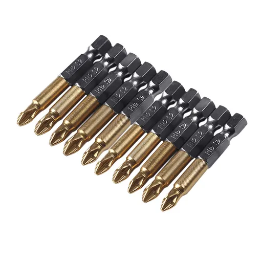 Drill Bits and Accessories ! Titanium-Plated Non-Slip Cross Bit S2 5-Pack, 5Pcs 1/4 Hex Shank Magnetic Non-Slip Ph2 Phillips Cross Head Screwdriver Bit, include 5X Screwdriver B