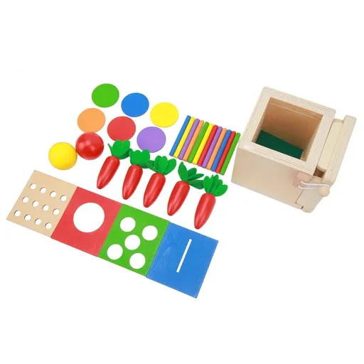 4 in 1 Toddler Play Box Matchstick Color Drop Game Toy Balls Matchstick Color Drop Game, Box Harvest Game Toy Hunting Backpacks
