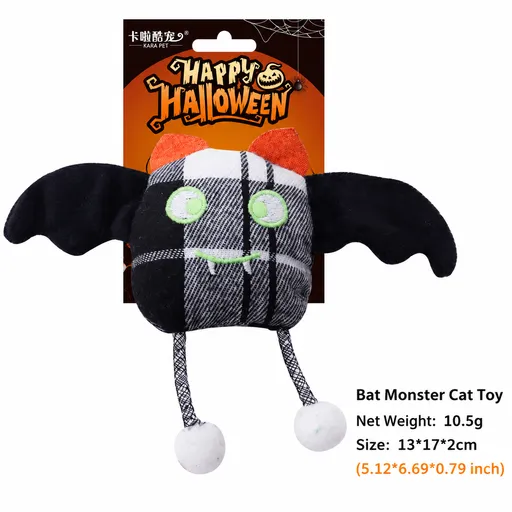 Plush Halloween Catnip Toys featuring Skeletons Mummies and Pumpkins for Cats