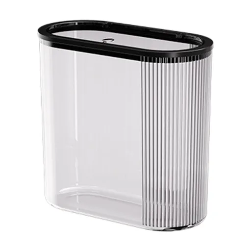 Transparent Trash Can, Bathroom Trash Cans with Lids, Plastic Slim Waste Basket with Press Top Lid, Clear Garbage Can for Bathroom, Bedroom, Kitchen,Home,Office 11.22×11.73×5.62 in Clear
