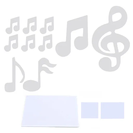 Music Note Wall Sticker DIY Innovative Embossed Decals Home Bedroom Background DecorationSilver