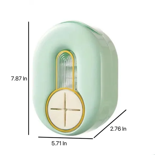 Fresh Keeping Film Store Container Organizers ,Wall Mounted No Drilling Shower Cap Storage Box for air fryer Computer (Mint green)