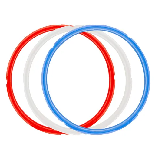 Silicone Sealing Rings Compatible for Instant Pot 6 Quart Pressure Cookers - 3 Pcs Replacement Silicone Gasket -Red Blue and Clear