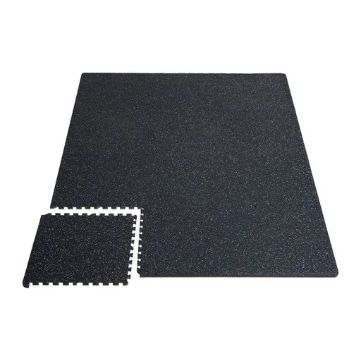 0.56 Inch Thick Gym Floor Mats, 25 Tiles Rubber Top with EVA Foam, 25" x 25" Gym Flooring Workout Mats with 100sq.ft Coverage, Interlocking Puzzle Gym Mats for Gym, Home, Garage, Black & White