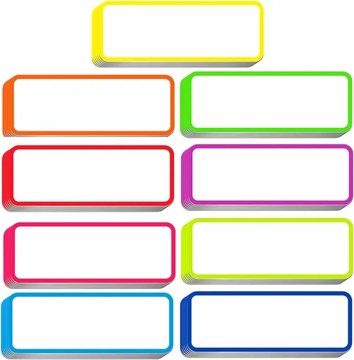 54pcs Magnetic Dry Erase Labels Colorful Name Tags Flexible Reusable Magnetic Label Stickers for White Board Refrigerator Locker Size 3.2"x1.2" by
