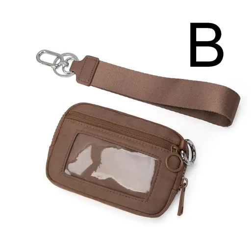 Waterproof Oxford Wristlet Wallet Card Holder with Detachable Wrist Strap, Multi-Pocket Zipper Pouch for Cards, Cash, Keys and Earphones, Ideal for Running, Fitness and Travel (B)