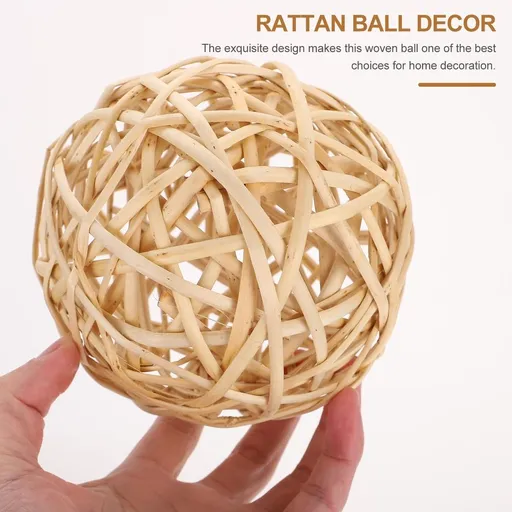 Khaki Rattan Ball Decor - Ideal for Party and Event Scene Layout
