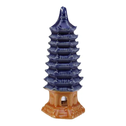 Aquarium Decorations Ornament Craft - Ceramics Pagoda Decor for Aquarium Landscape Decor, Fish Tank Decorations , Blue