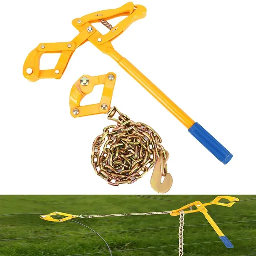Fence Stretcher Tensioner Chain Strainer Heavy Duty Fence Puller Energiser Repair Tool for Cattle Barn Farm Fencing Repair Plain