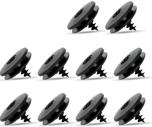 Car Floor Mat Fastening Clips - Pack of 10 - For Attaching Car Anti-Slip Mats - Car Mat Fastening Buckles - Black - Plastic - Universal - 3.55*2 cm - Suitable for Most Car Floor Mats