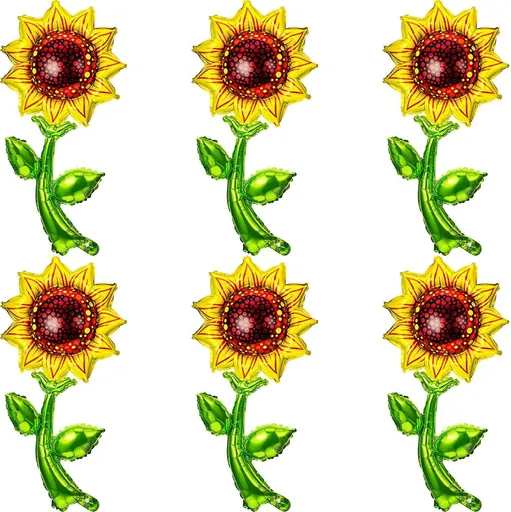 6 Pieces 36 Inch Sunlower Balloons Sunlower Birthday Party Decorations Supplies Yellow Aluminum oil Balloon Garland or Summer lower Theme Party Wedding Baby Shower Decor