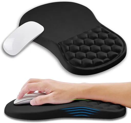 Ergonomic Memory Foam Mouse Pad with Wrist Rest Ocean Blue