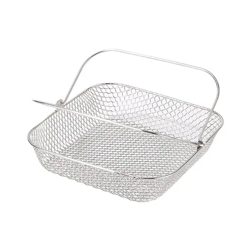 Square Air Fryer Basket Air Fryer Accessories, 304 Stainless Steel Mesh Basket with Handle Replacement Accessory