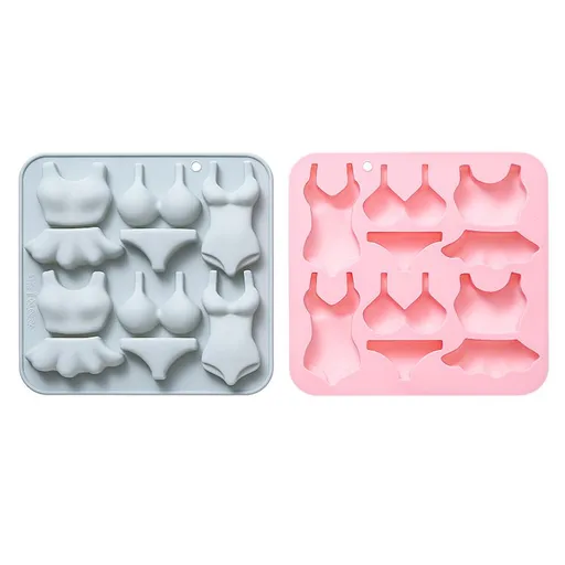 2Pcs Silicone Mold Cake Fondant Gummy Fat Bomb Jelly Mould Ice Cube Tray Resin Clay Crayon Melt Mini Soap Mold