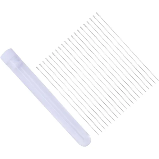 20 PCS Beading Needles Metal Stitching Set, Anti-Rust Corrosion Resistant Craft Sewing Needles with Storage Tube for Ladies