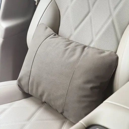 Car Neck Pillow Suede Perforated Universal Perforated truffle brown waist support bio-velvet