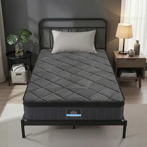 Giselle Bedding Single Mattress 25cm Pocket Spring Latex Euro Top Medium Firm Bed