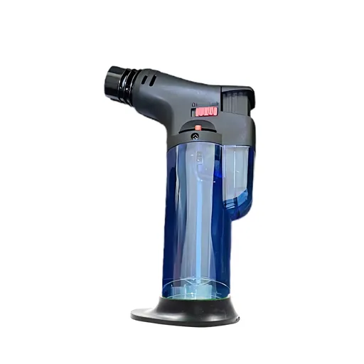 1 Piece Refillable Torch Lighter, windproof jet flame utility lighter for candles fireplaces campfires and grills, Blue