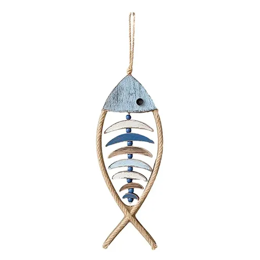 Fish Shaped Wall Hanging Decor Small Nautical Style Home Decoration Art Ornament - Fish head bone