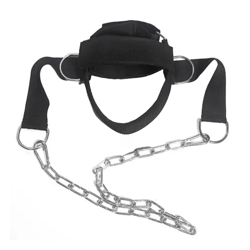 Head Neck Trainer Adjustable Neck Exerciser Head Harness Weight Lifting Belt Training Belt For Fitness relaxation - Black