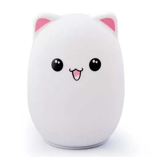 Cute Silicone Kitty Night Light with 3 Levels of Brightness,Lamp for Bedroom, Girls and Boys, Nursery, Baby Gifts, Tap Control