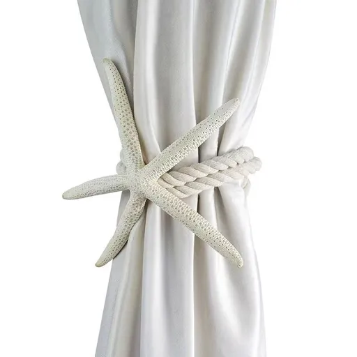 Metal Nautical Starfish Curtain Holdback & Curtain Holder for Home, Bedroom & Office (Starfish Set of 2)