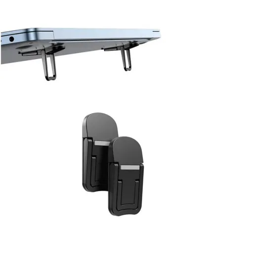 2Pcs Keyboard Feet Replacement, Foldable Plastic Keyboard Riser, Dual Tilt Angle Adjustment Stand for Most Keyboards Desk(Black)
