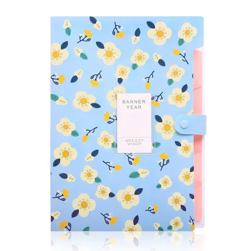 Expand folders with 8 tags, flower print accordion file folder manager, and exam paper organizing folder