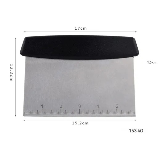 Stainless Steel Metal Griddle Scraper Chopper - Great as Dough Cutter for Bread and Pizza Dough - Multipurpose Kitchen Utensil