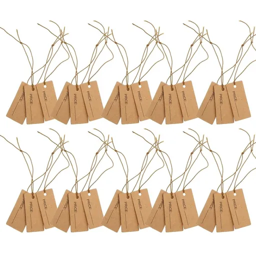 100Pcs Jewelry Price Tags with Elastic String for Bracelets Earrings and Necklaces